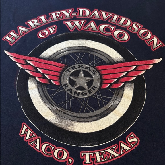 Vintage Harley Davidson Tri Color Color Block Single Stitch T Shirt - Picture 8 of 11